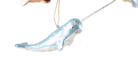 Blue Festive Narwhal | Christmas Ornament - Bon Ton goods