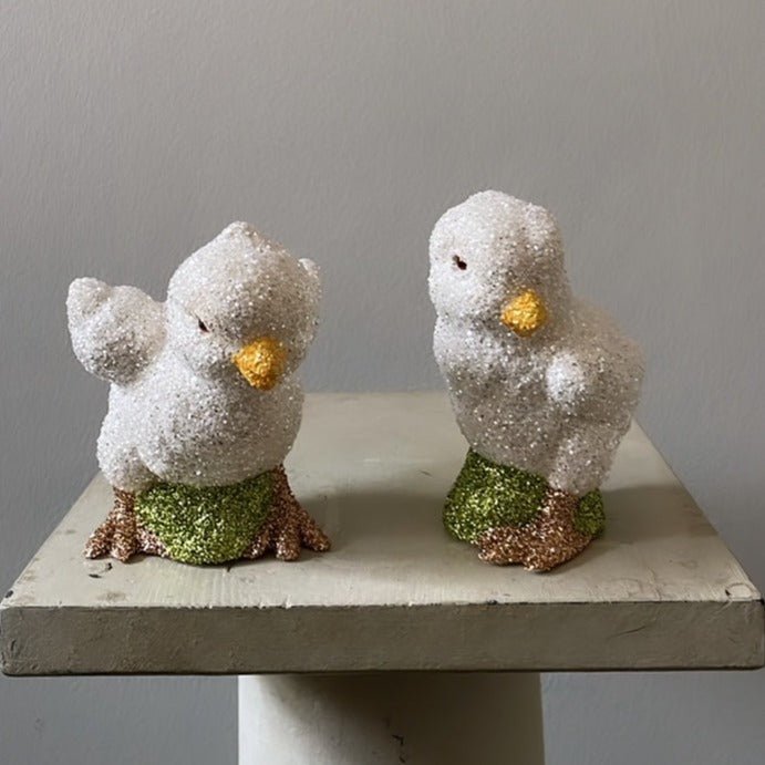 Brilliant White Chick - Glitter Chicken Spreading Wings | Ino Schaller - Bon Ton goods