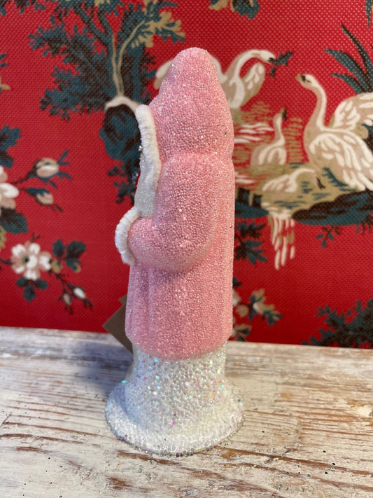 Candy Pink Santa With Tree Beaded | Ino Schaller - Bon Ton goods