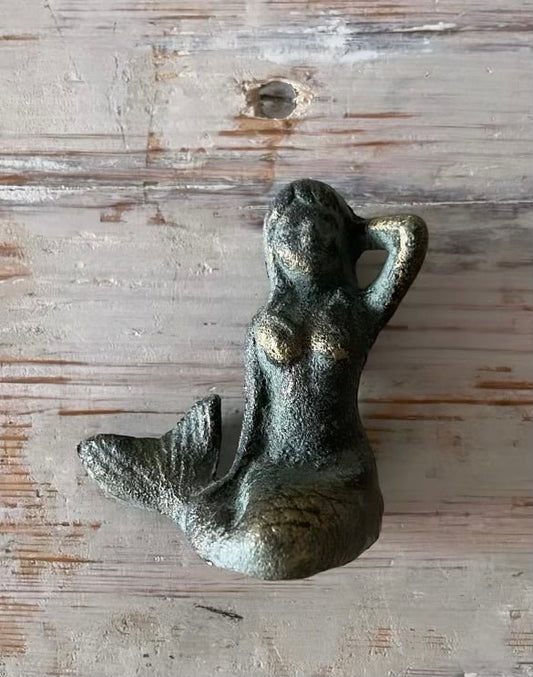 Cast Iron Mermaid Sitting #2 - Vintage - Bon Ton goods