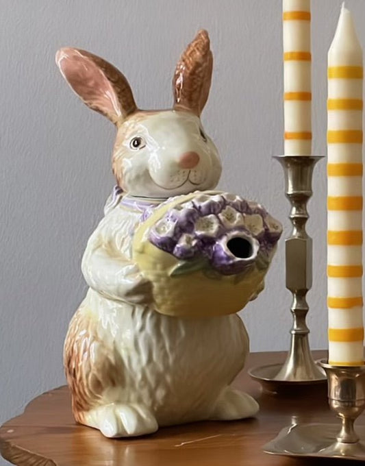 Ceramic Bunny Teapot - Vintage - Bon Ton goods