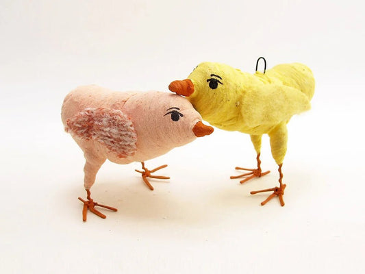 Chick Figure - Pink | Vintage by Crystal Spun Cotton Ornament - Bon Ton goods