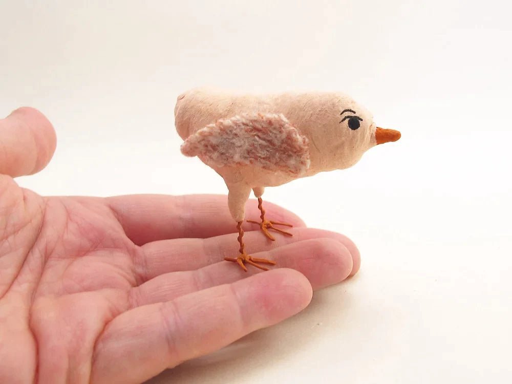 Chick Figure - Pink | Vintage by Crystal Spun Cotton Ornament - Bon Ton goods