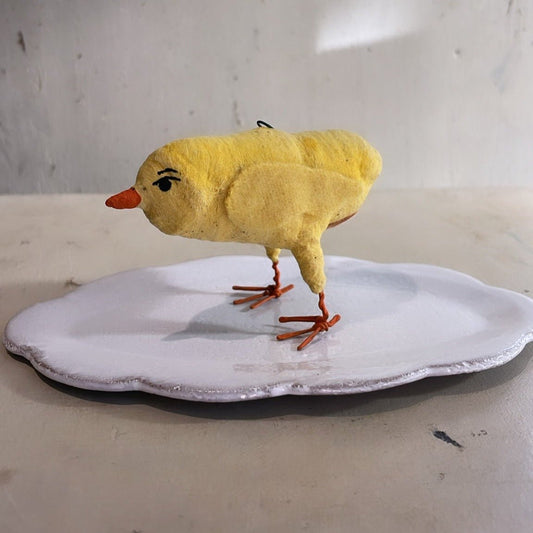 Chick Figure - Yellow | Vintage by Crystal Spun Cotton Ornament - Bon Ton goods