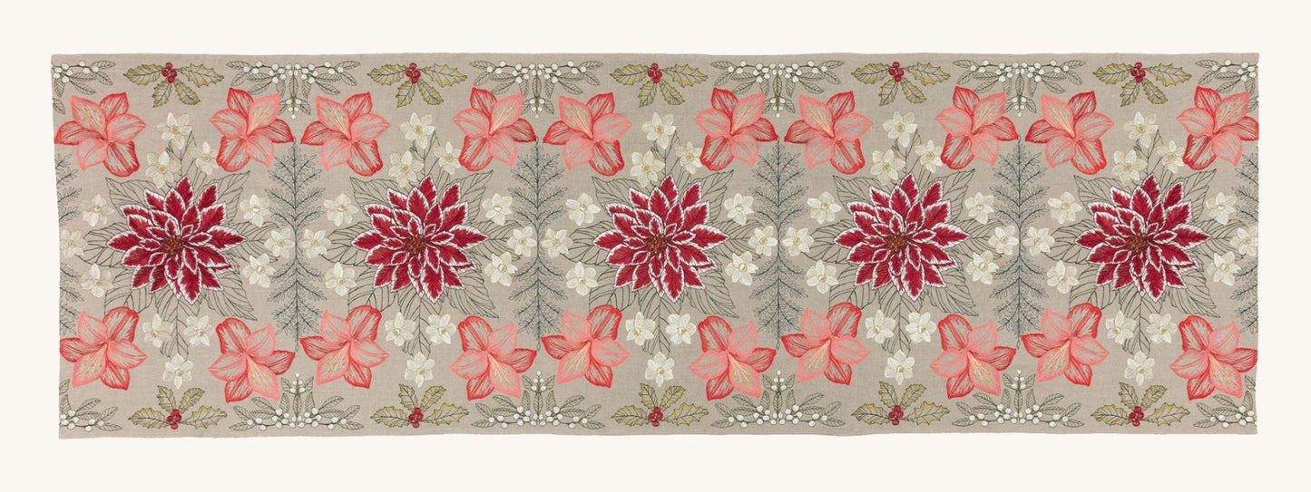 Christmas Flowers Table Runner | Coral & Tusk - Bon Ton goods