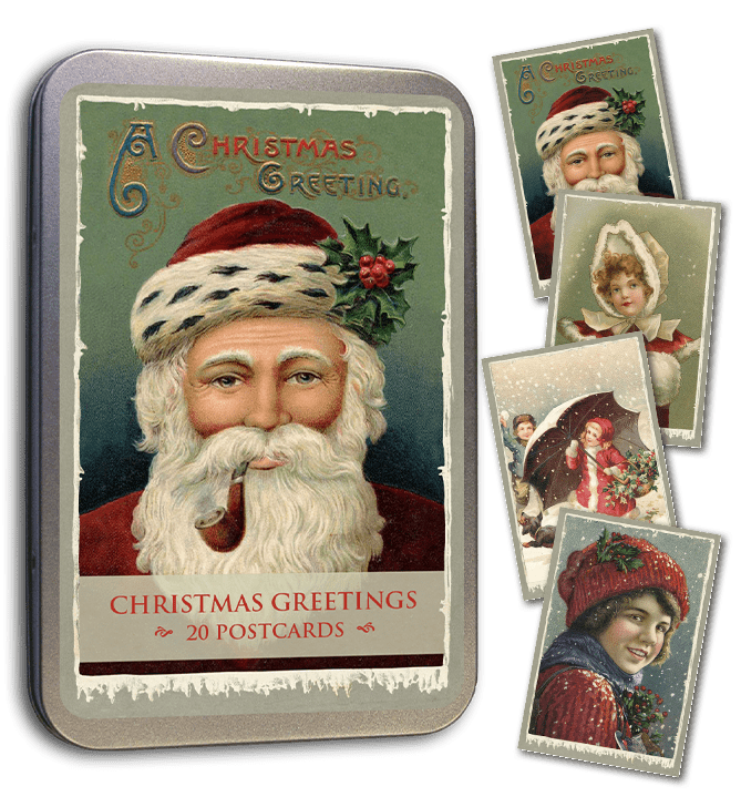 Christmas Greetings Tin of Postcards | Skona Ting - Bon Ton goods