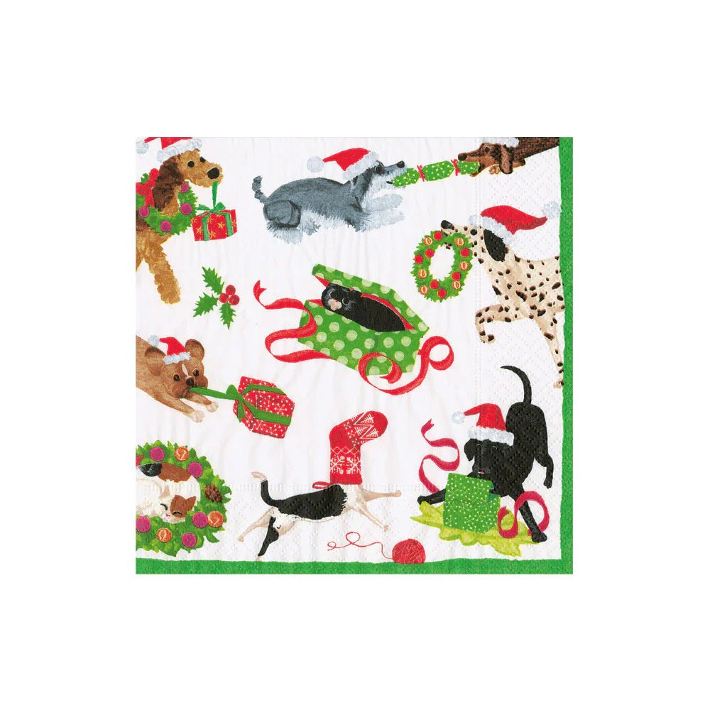 Christmas Mischief Cocktail Napkins | Caspari - Bon Ton goods