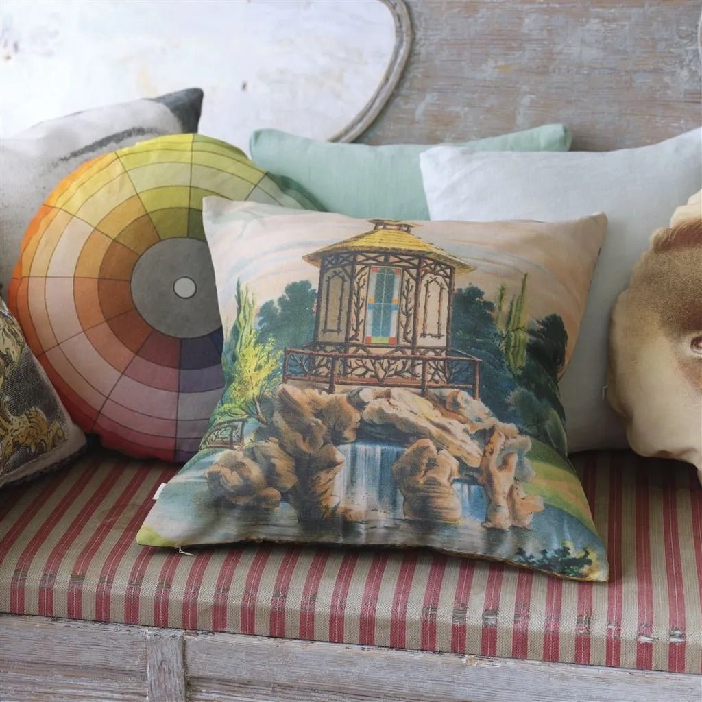 Color Wheel Multicolour Cushion | John Derian - Bon Ton goods