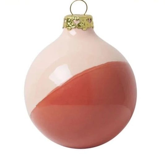 Coral 2 Dip Dye Christmas Bauble - Bon Ton goods