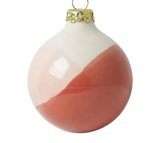 Coral 3 Dip Dye Christmas Bauble - Bon Ton goods