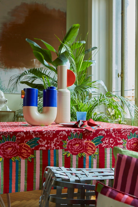 Love Flower Red Cotton Cloth 110x110 | Lisa Corti