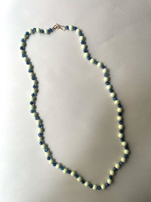 Lemon Chrysoprase & Kyanite Bead Necklace | Mikkel Brøgger