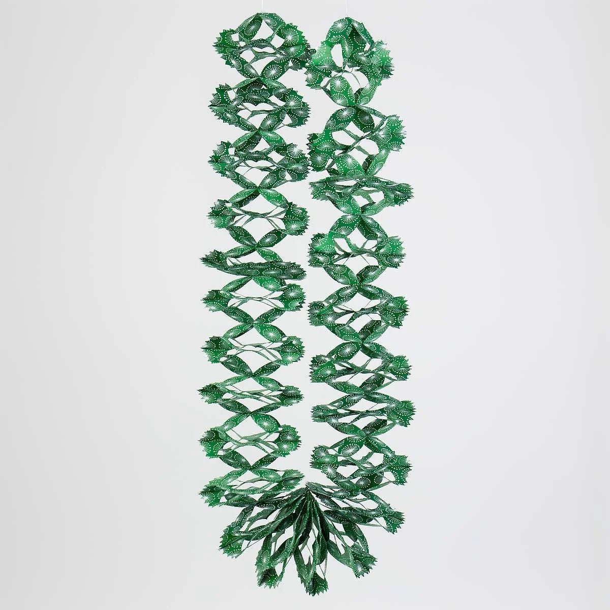 Dandelion Kathmandu - Swedish Garland, Green and White | Christmas Ornament - Bon Ton goods