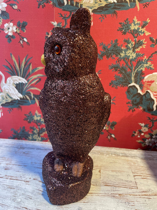 Dark Brown Owl Glitter | Ino Schaller - Bon Ton goods