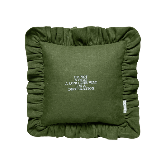 Diana Frill Cushion (Dark Green) - Bon Ton goods