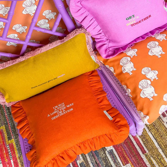 Diana Frill Cushion (Orange) - NojiNoji - Bon Ton goods