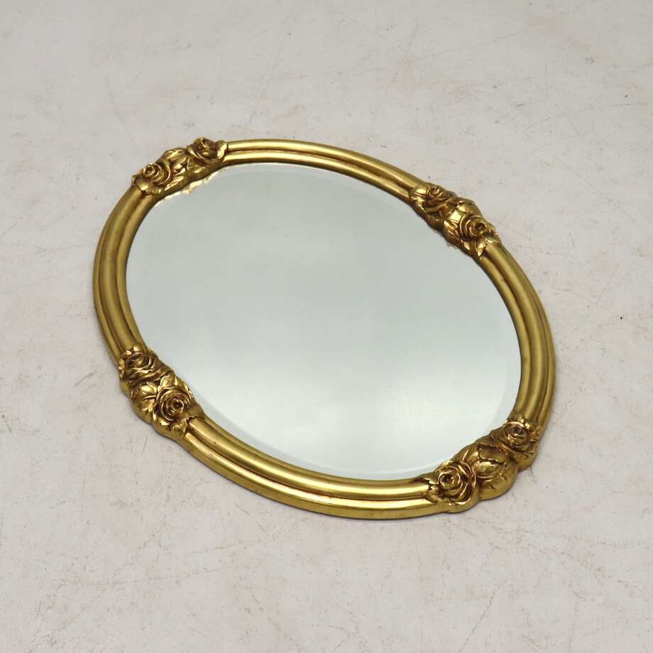 Early 20th Century Giltwood Oval Mirror – 80 cm - Bon Ton goods
