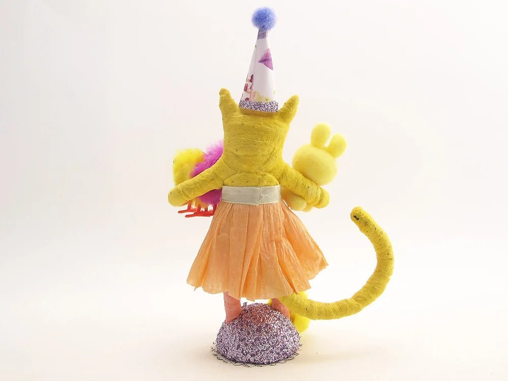 Easter Cat Girl Figure | Vintage by Crystal Spun Cotton Ornament - Bon Ton goods