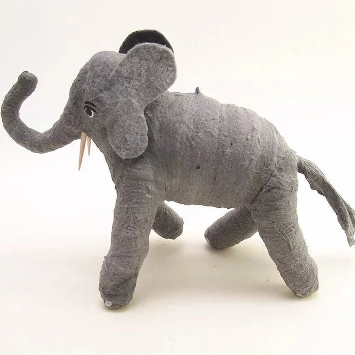 Elephant Ornament/Figure - Vintage Inspired Spun Cotton - Bon Ton goods