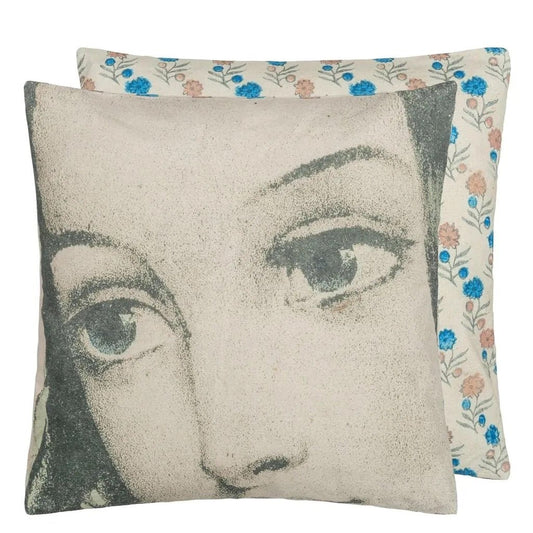 Ellen's Eyes Parchment Cushion | John Derian - Bon Ton goods