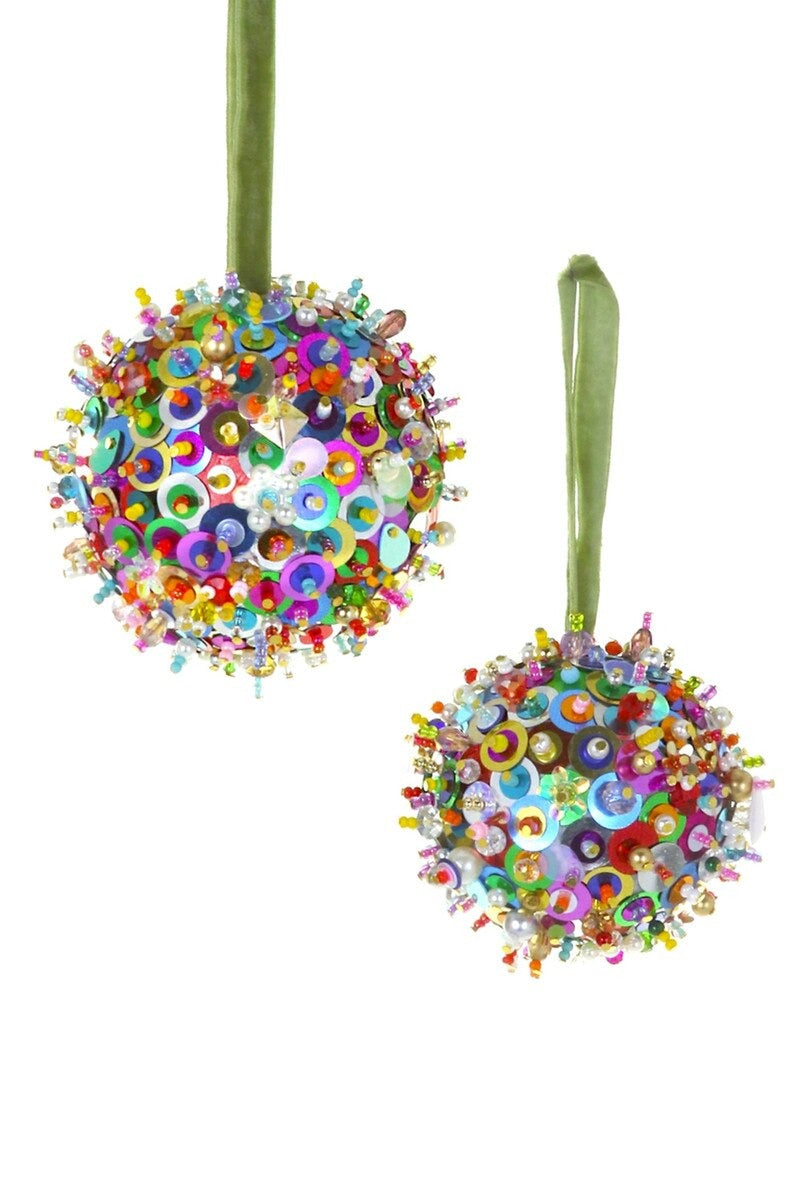 Embroidered Trim Christmas Bauble, Multicolor by Cody Foster