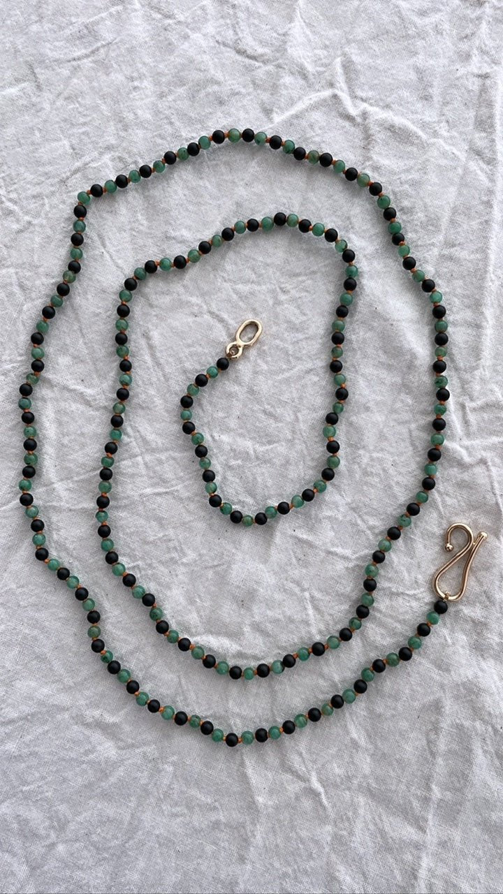 Emerald and Black Agate Necklace - Bon Ton goods
