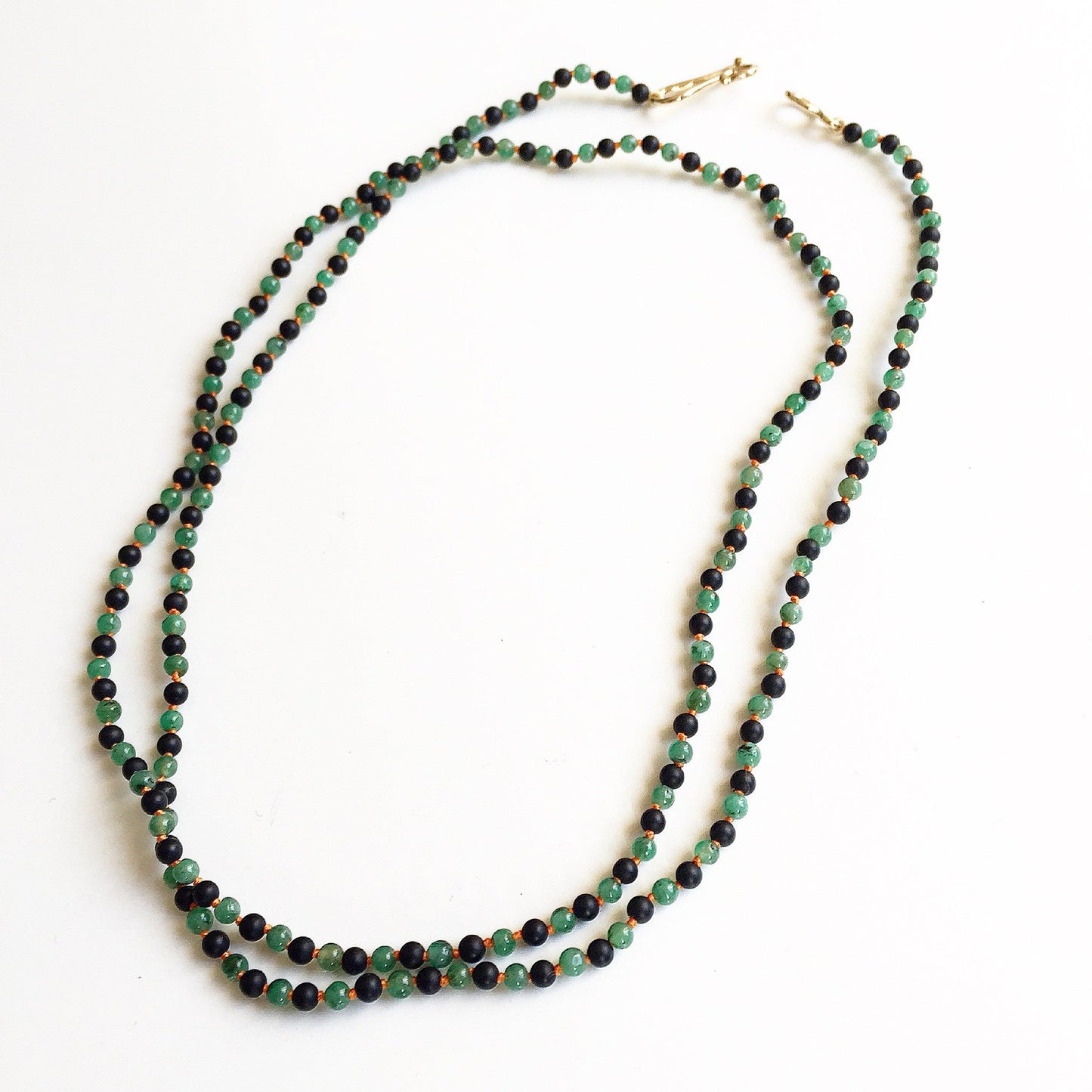 Emerald and Black Agate Necklace - Bon Ton goods