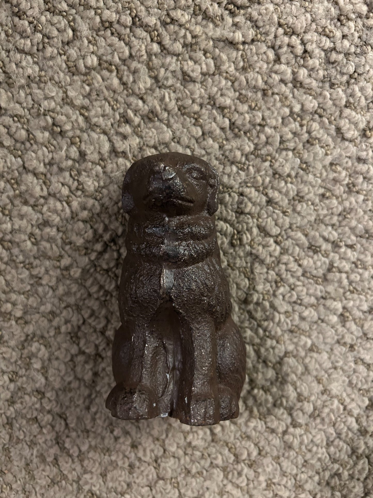 Vintage Cast Iron Seated Dog Figure