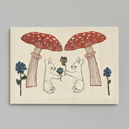 Mushroom Bunny Friends Card | Coral & Tusk