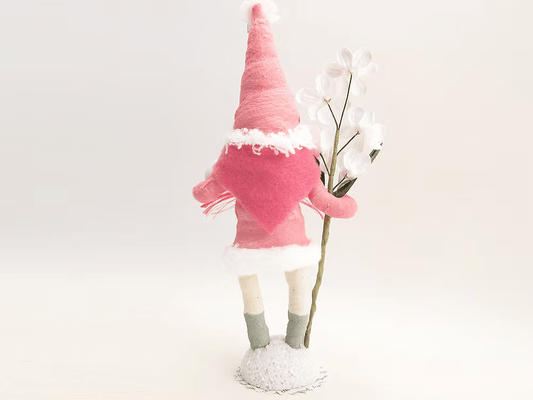 Fabulous Pink Santa Figure | Vintage by Crystal Spun Cotton Ornament - Bon Ton goods