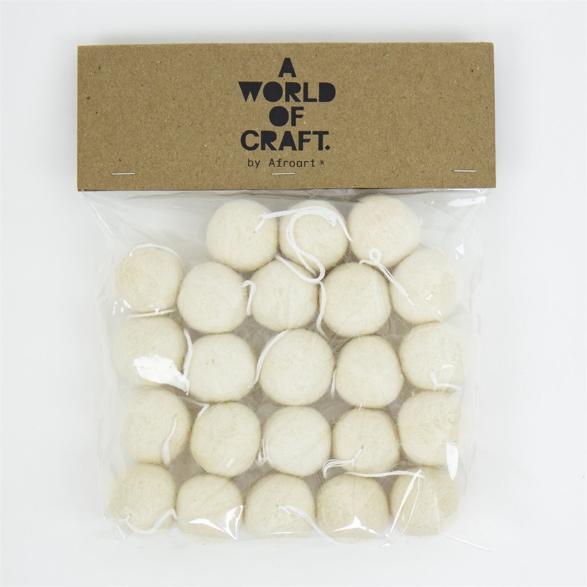 Felt Balls Garland, White - Bon Ton goods