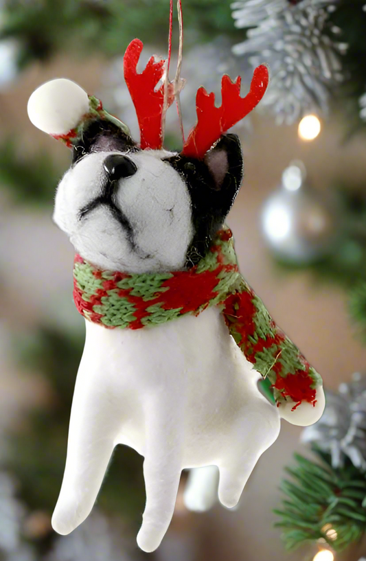 Felt Friends Dog - Antlers and Scarf | Christmas Ornament