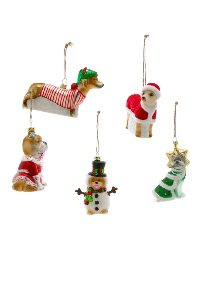 Festive Pup - Striped Pajamas Christmas Ornament - Bon Ton goods