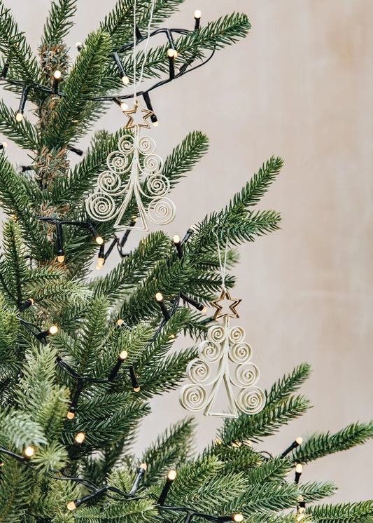 Flounce Garland, White | Christmas Ornament - Bon Ton goods