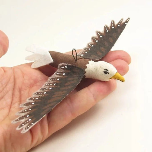 Flying Bald Eagle Ornament - Vintage Inspired Spun Cotton | Vintage by Crystal Spun Cotton Ornament - Bon Ton goods