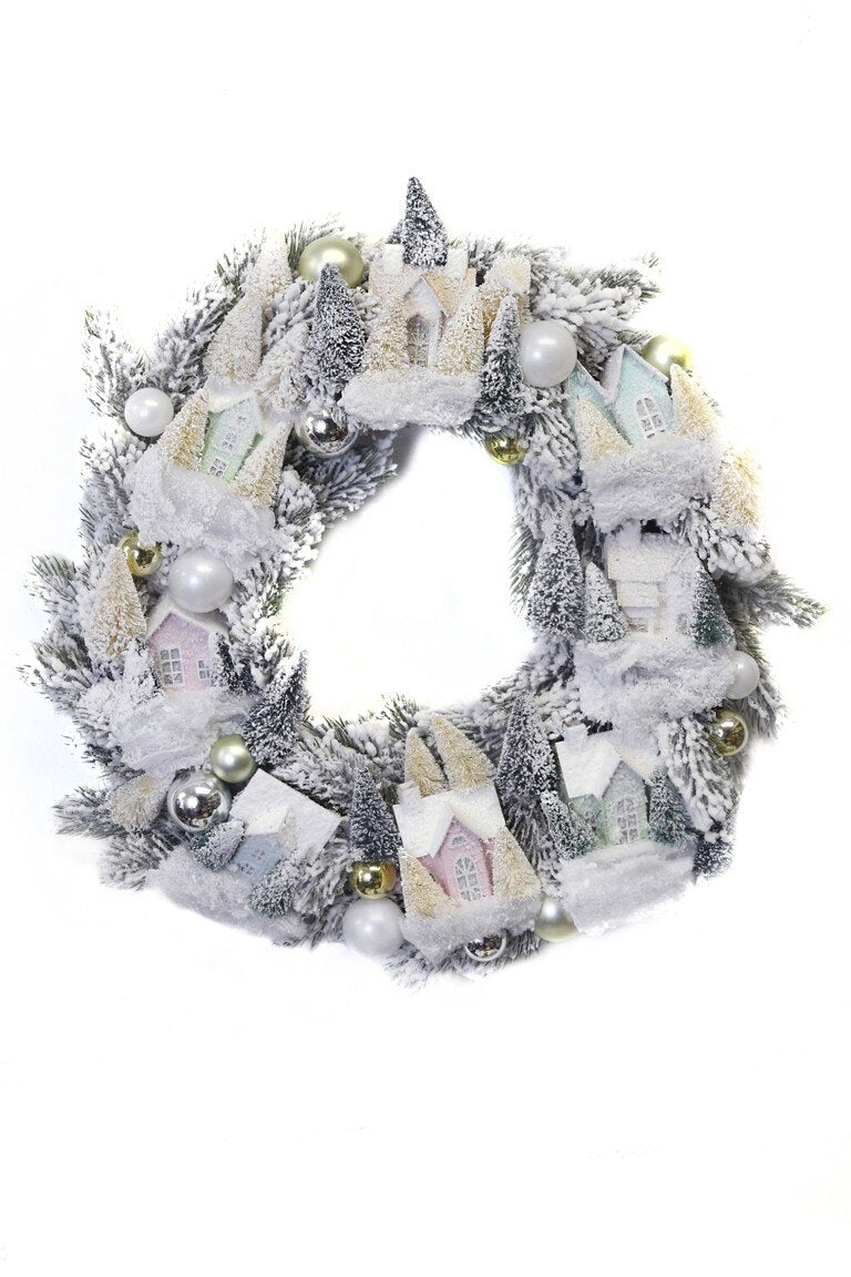 Frosted Village Wreath by Cody Foster