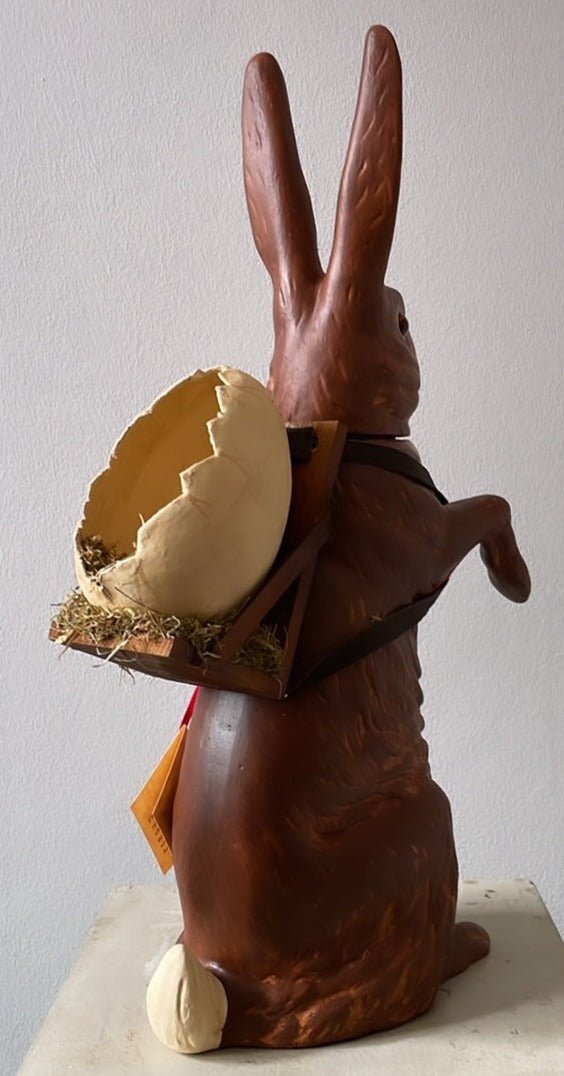 Giant Brown Bunny with Egg Basket - Ino Schaller - Bon Ton goods
