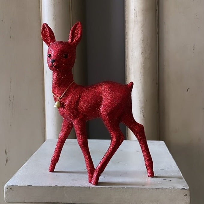 Glitter Bambi - Red with Bell | Ino Schaller - Bon Ton goods