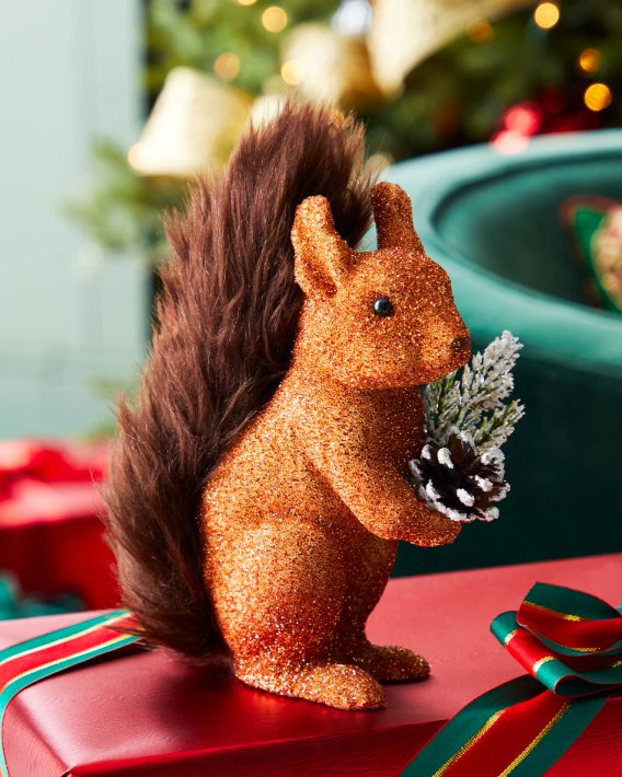 Glitter Squirrel - Copper with Fur Tail - Bon Ton goods
