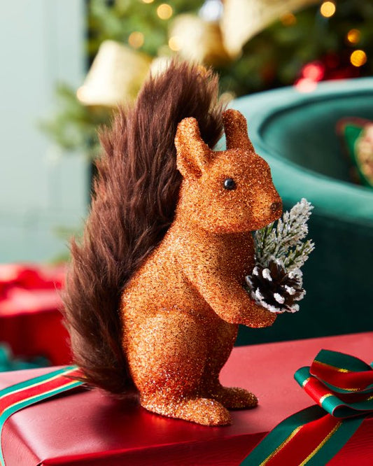 Glitter Squirrel - Copper with Fur Tail - Bon Ton goods