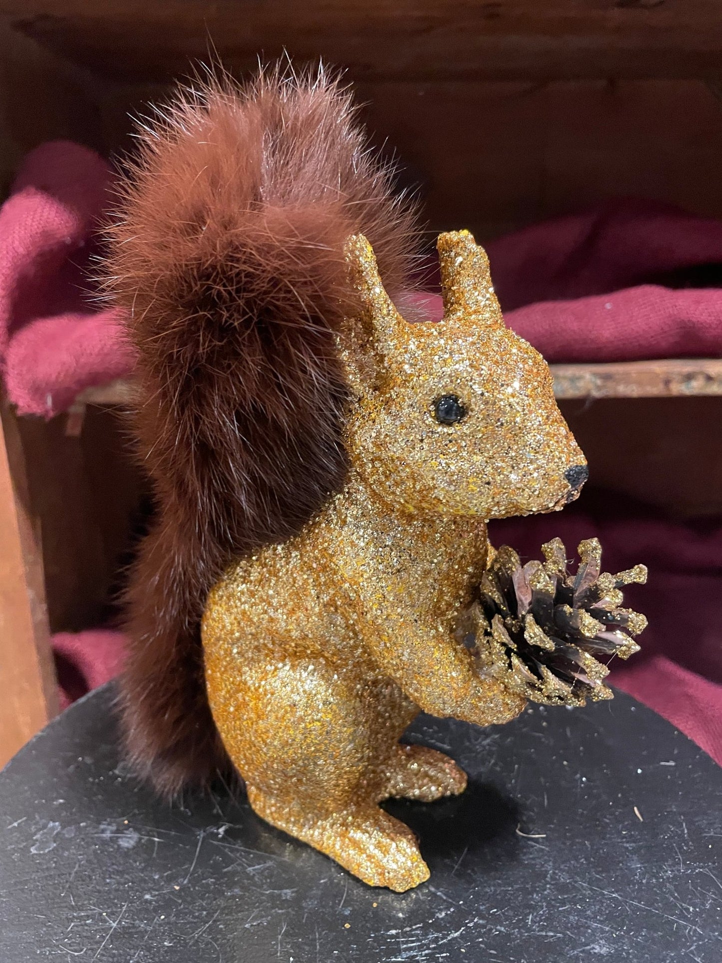 Glitter Squirrel - Golden with Fur Tail | Ino Schaller - Bon Ton goods