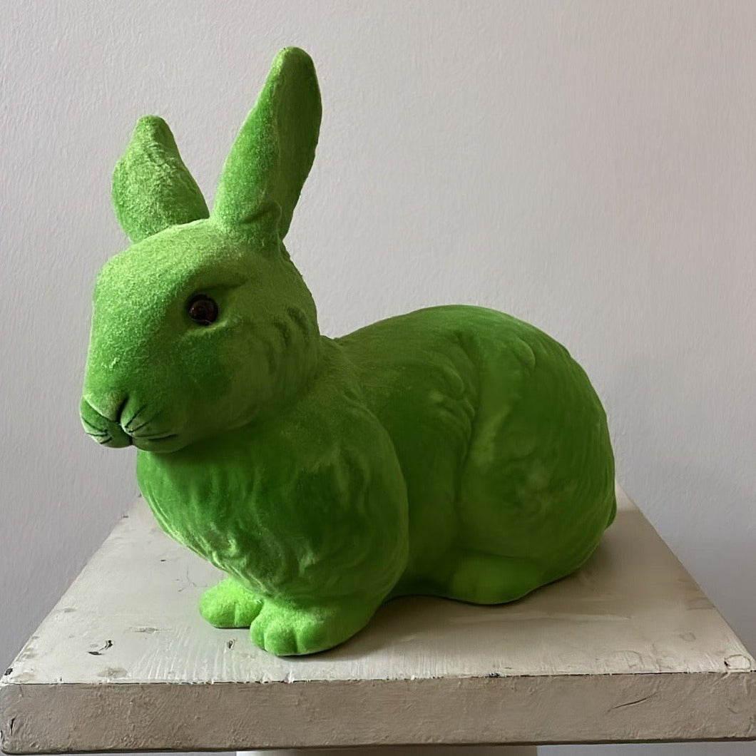 Grass Green Velvet Medium Bunny - Ino Schaller - Bon Ton goods