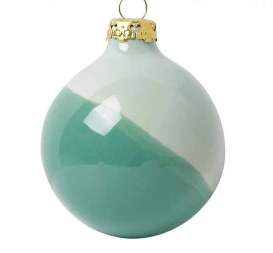 Green 2 Dip Dye Christmas Bauble - Bon Ton goods