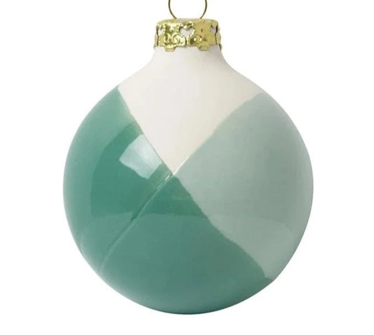 Green 3 Dip Dye Christmas Bauble - Bon Ton goods