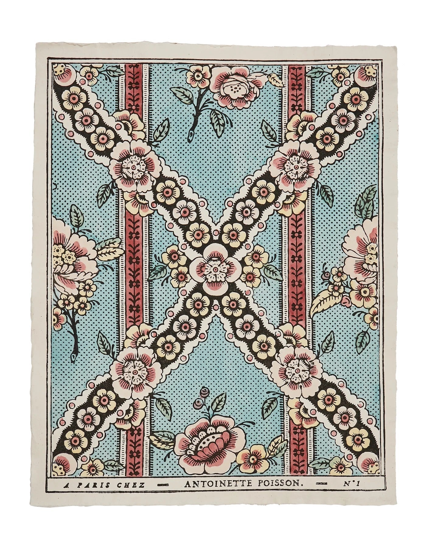 "Guirlandes de fleurs" Handmade Domino Paper | Antoinette Poisson - Bon Ton goods