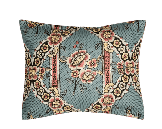Guirlandes de fleurs Small Cushion | Antoinette Poisson Linen Cushion – Domino Paper Design - Bon Ton goods