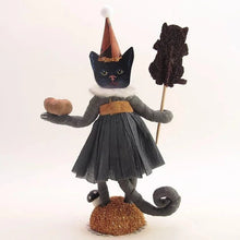 Load image into Gallery viewer, Halloween Cat Lady Figure - Vintage Inspired Spun Cotton - Bon Ton goods
