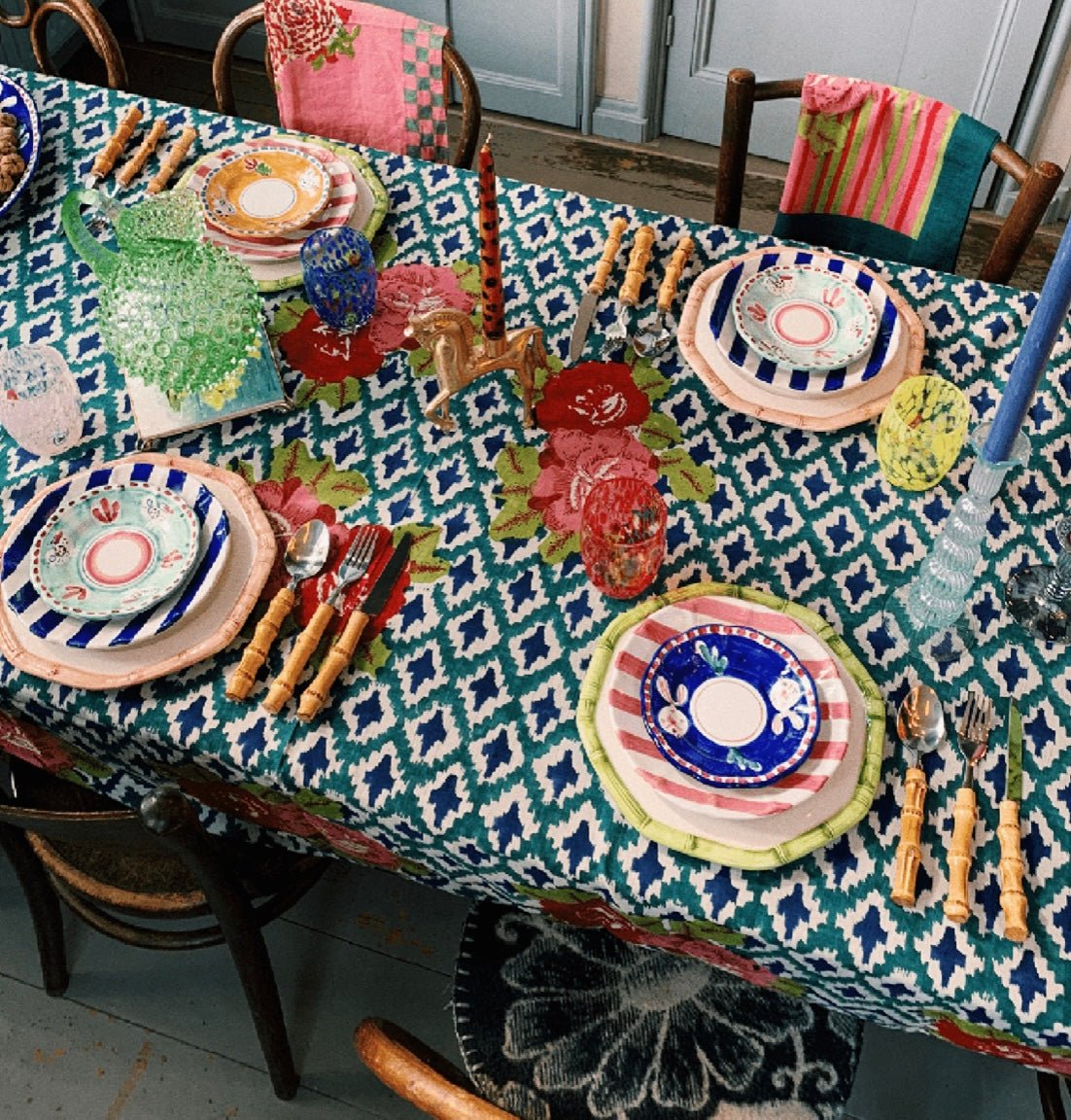 HIMI BIG FLOWER PEACOCK Cotton Cloth - Bon Ton goods