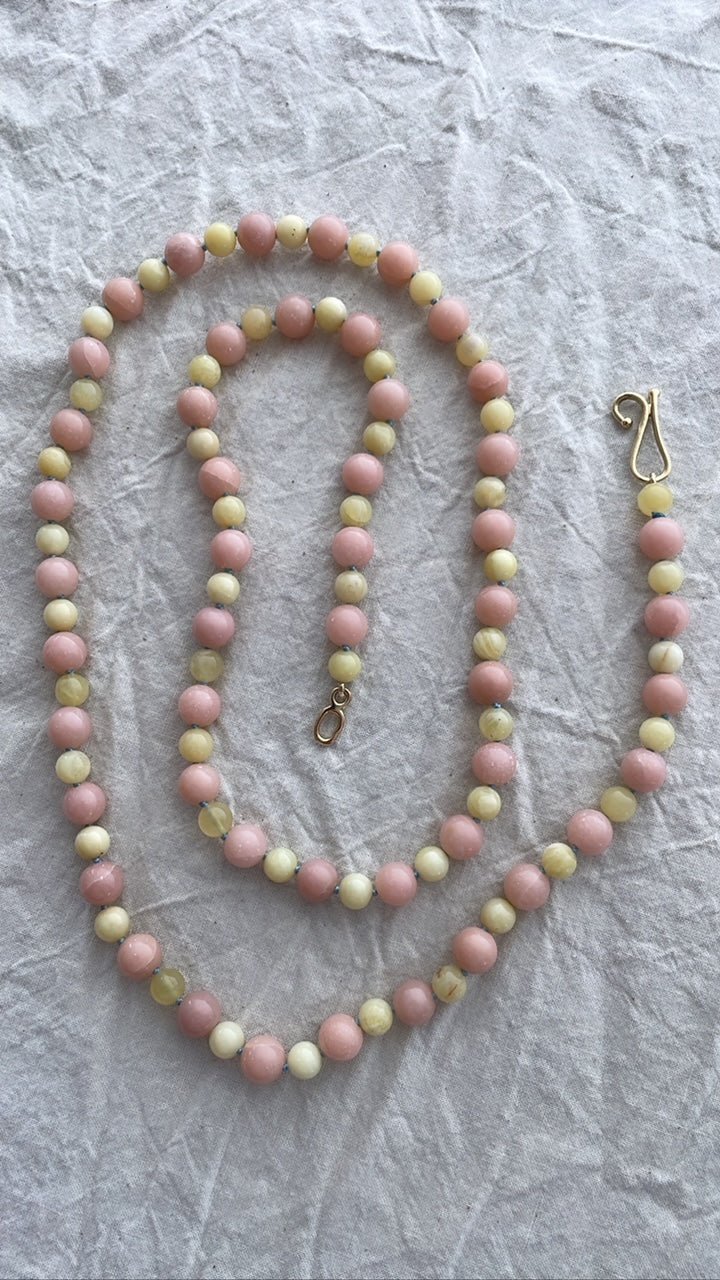Honey & Pink Opal Bead Necklace | Mikkel Brøgger - Bon Ton goods