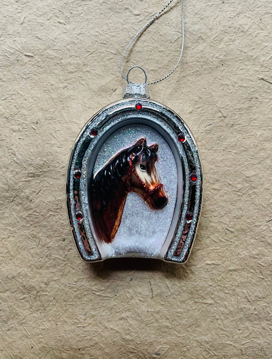 Horse and Horseshoe Ornament - Bon Ton goods